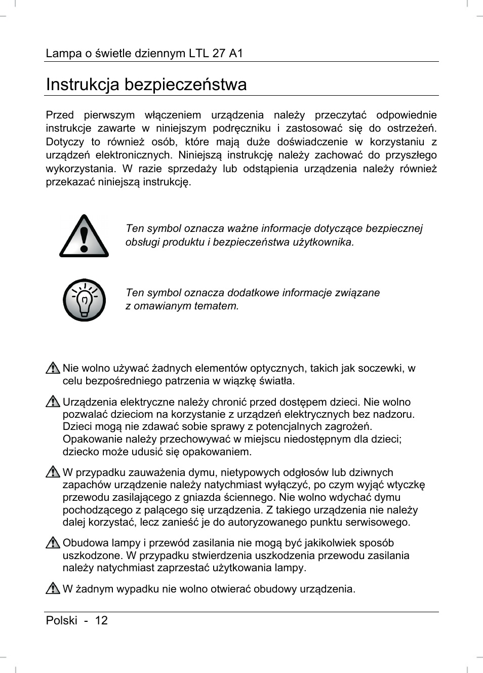 Instrukcja bezpieczeństwa | Livarno LTL 27 A1 User Manual | Page 14 / 53