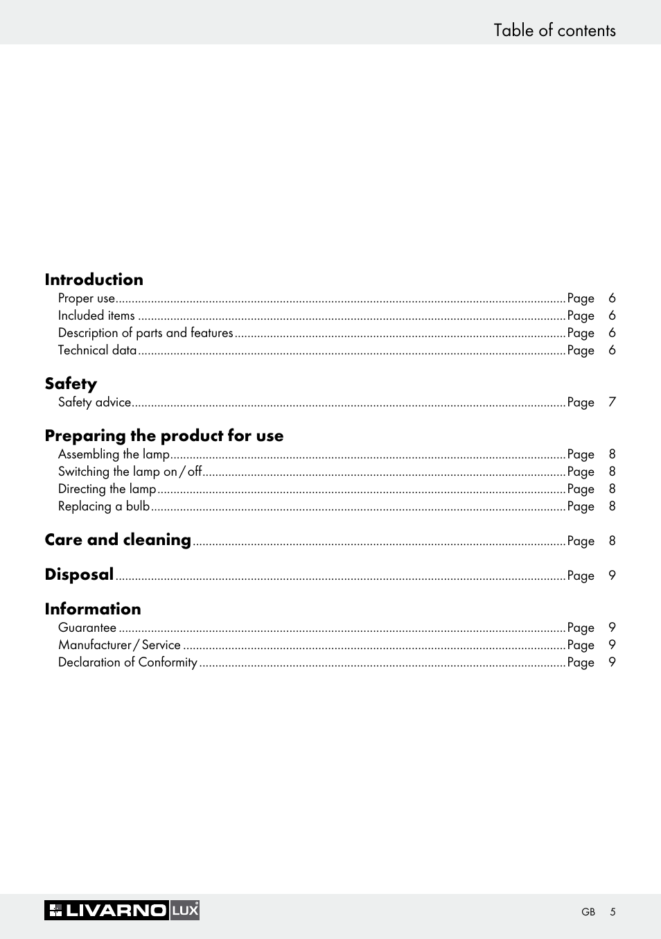 Livarno 1241/022L+1242/022L User Manual | Page 5 / 49