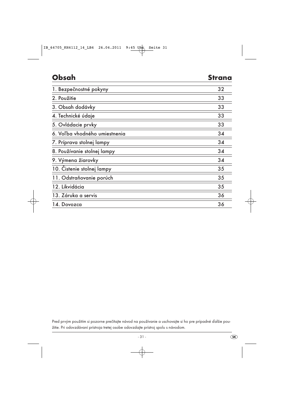 Livarno KH 4112 User Manual | Page 33 / 44