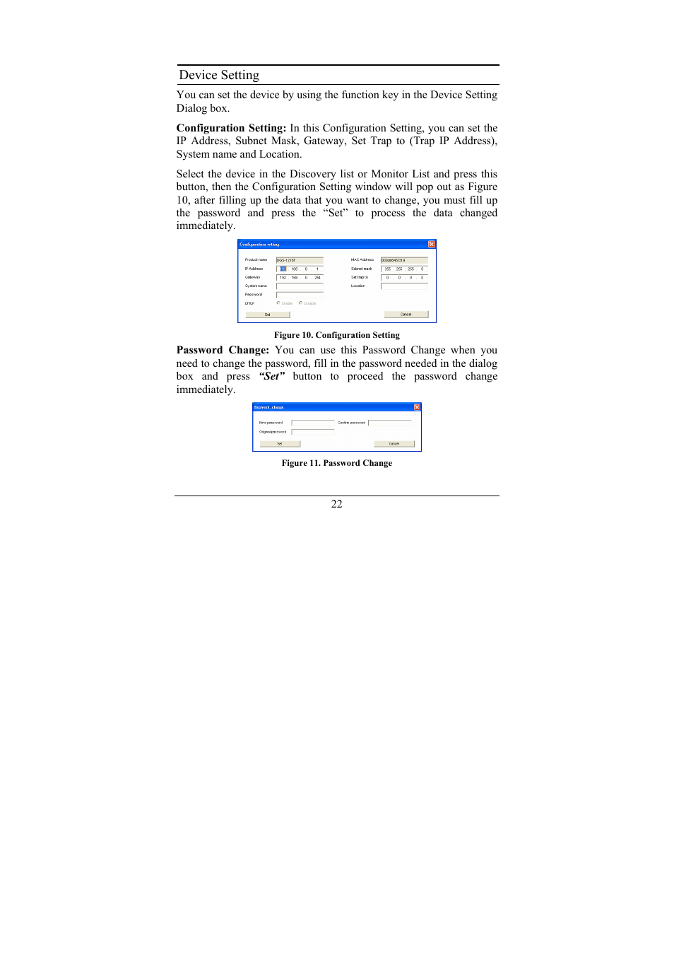 Device setting | D-Link 16-Port 10/100/1000Mbps Gigabit Ethernet Switch + 2-Port Mini GBIC Web-Smart Switch DGS-1216T User Manual | Page 28 / 61