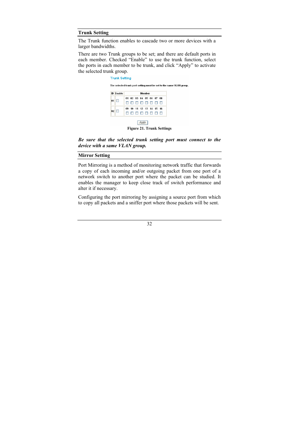 D-Link 16-Port 10/100/1000Mbps Gigabit Ethernet Switch + 2-Port Mini GBIC Web-Smart Switch DGS-1216T User Manual | Page 38 / 61