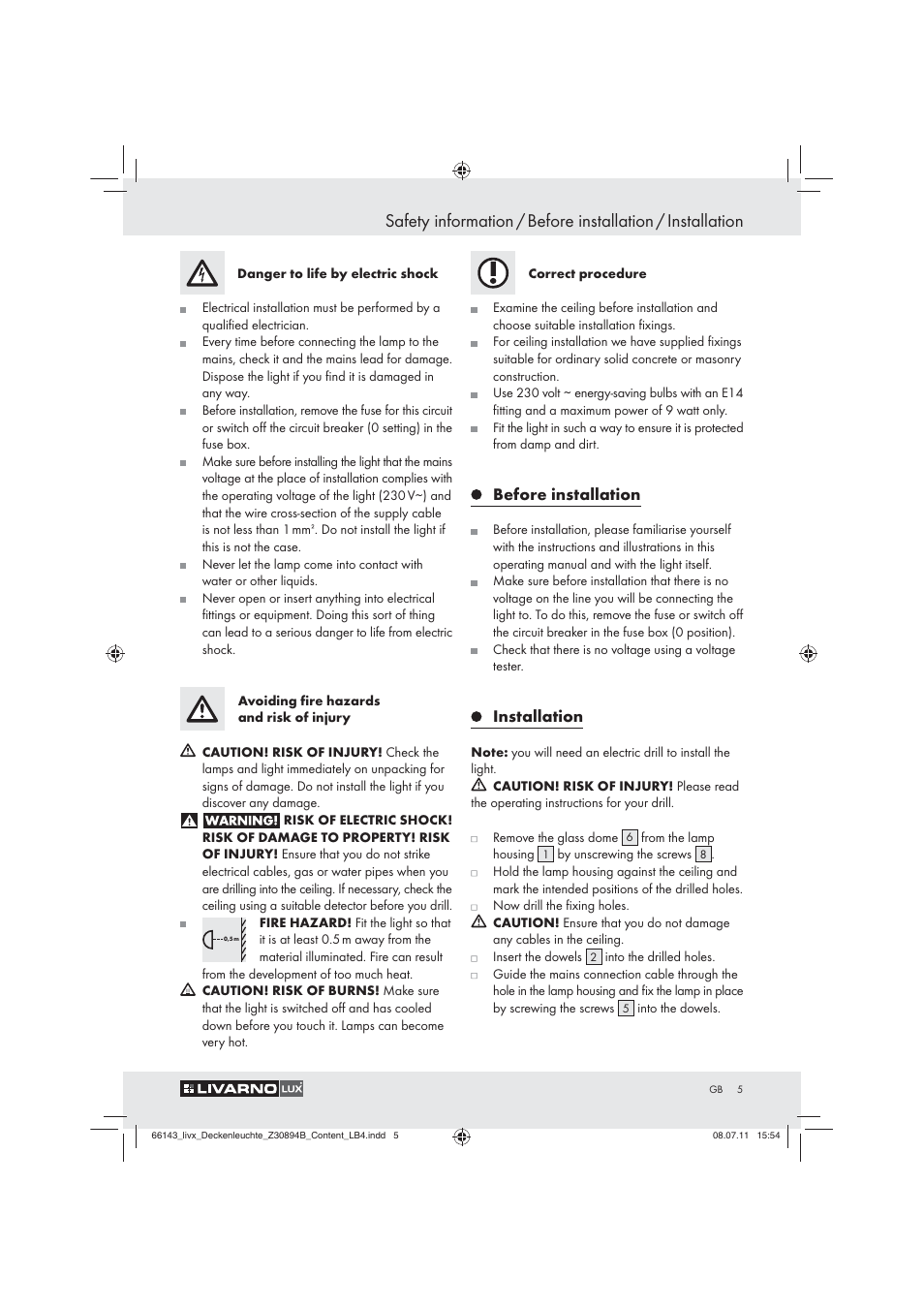 Livarno Z30894B User Manual | Page 3 / 42