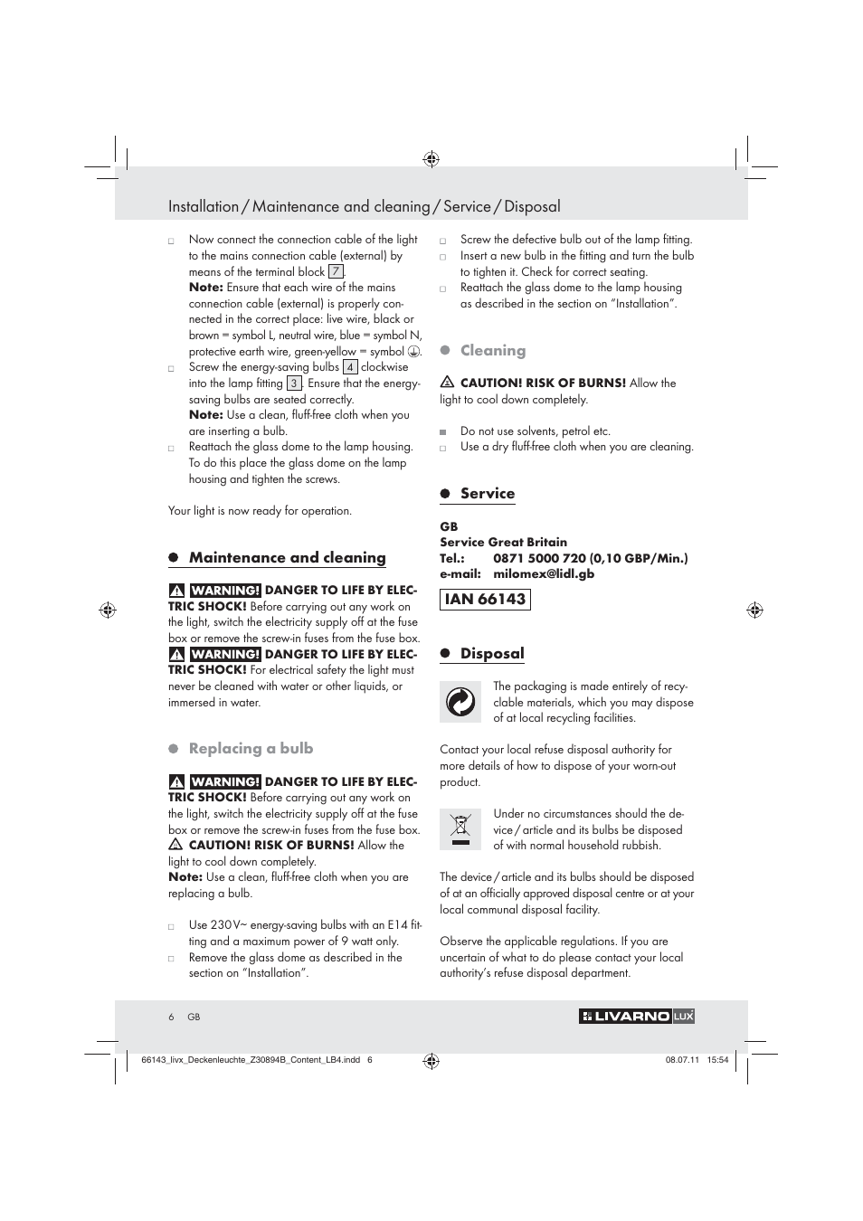 Livarno Z30894B User Manual | Page 4 / 42