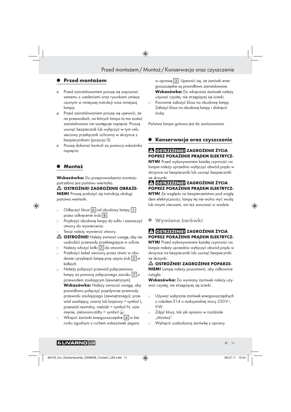Livarno Z30894B User Manual | Page 9 / 42