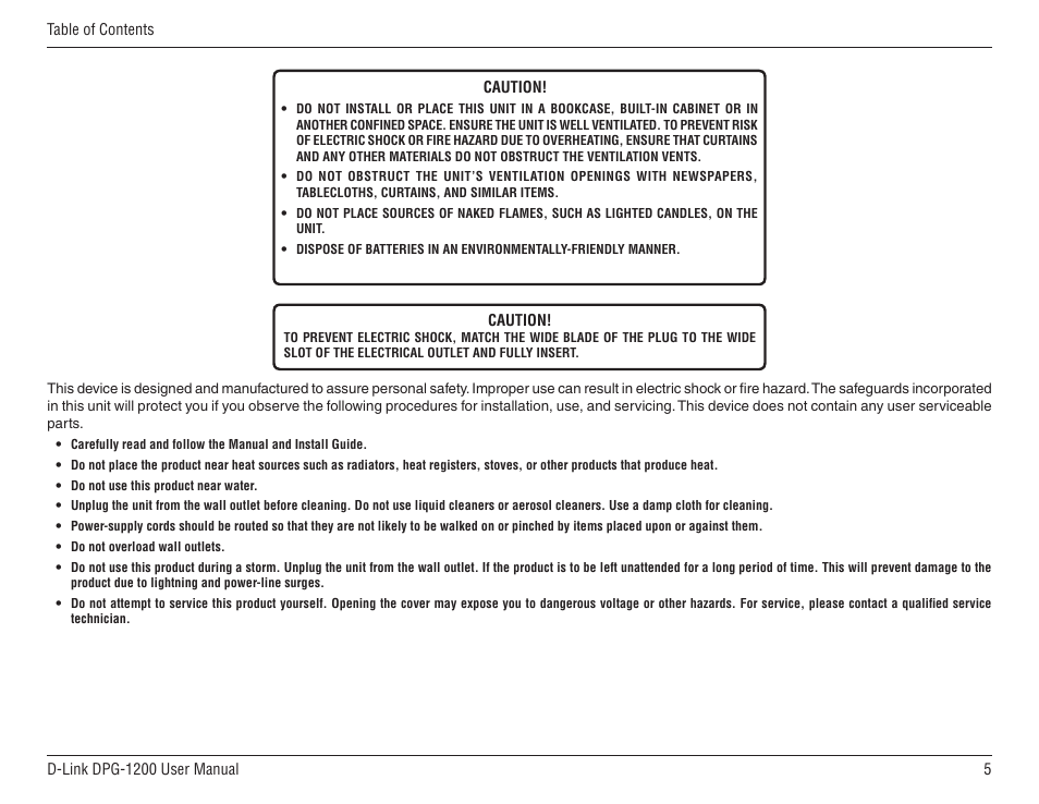 D-Link DPG-1200 User Manual | Page 5 / 59