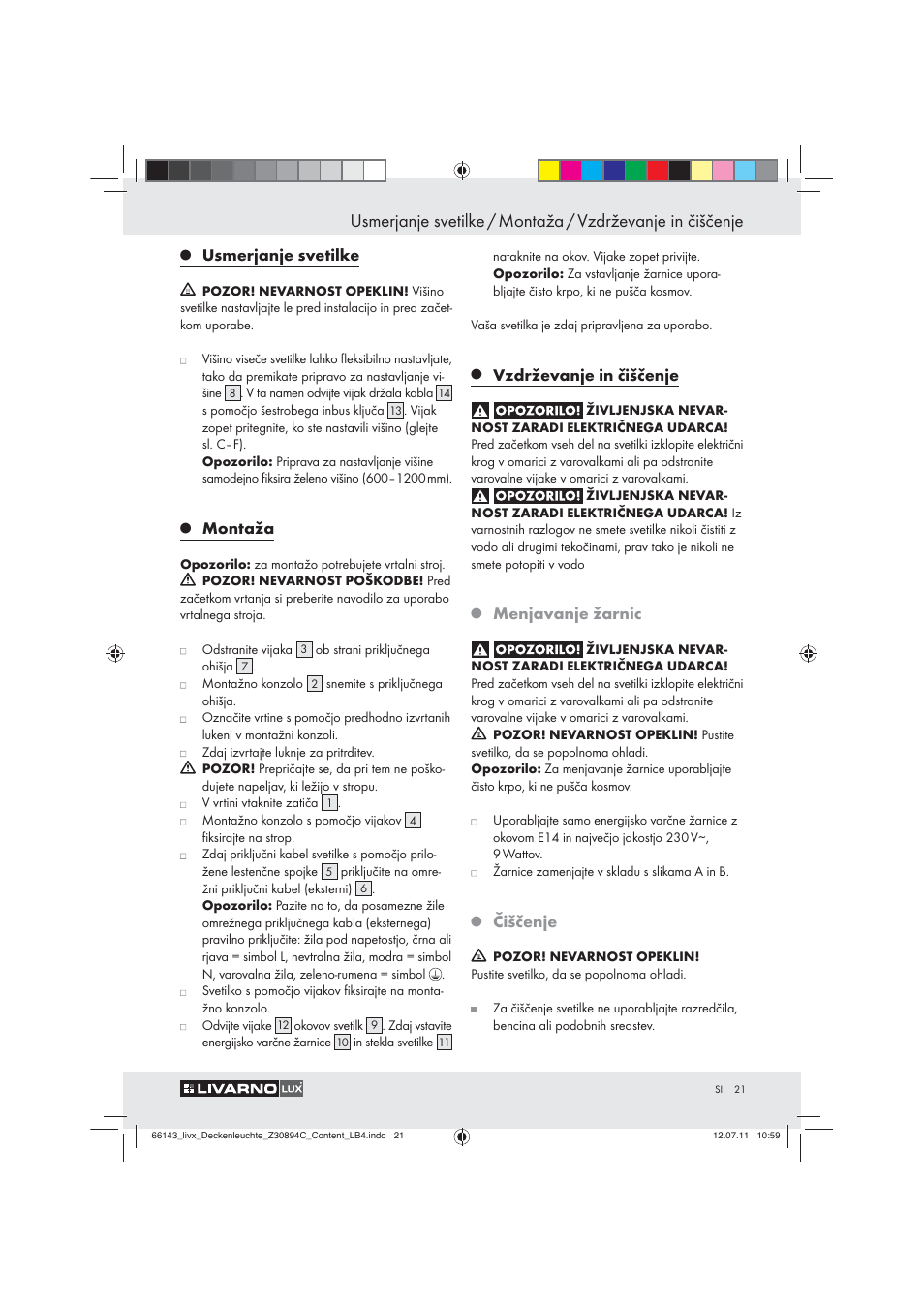 Livarno Z30894C User Manual | Page 19 / 44