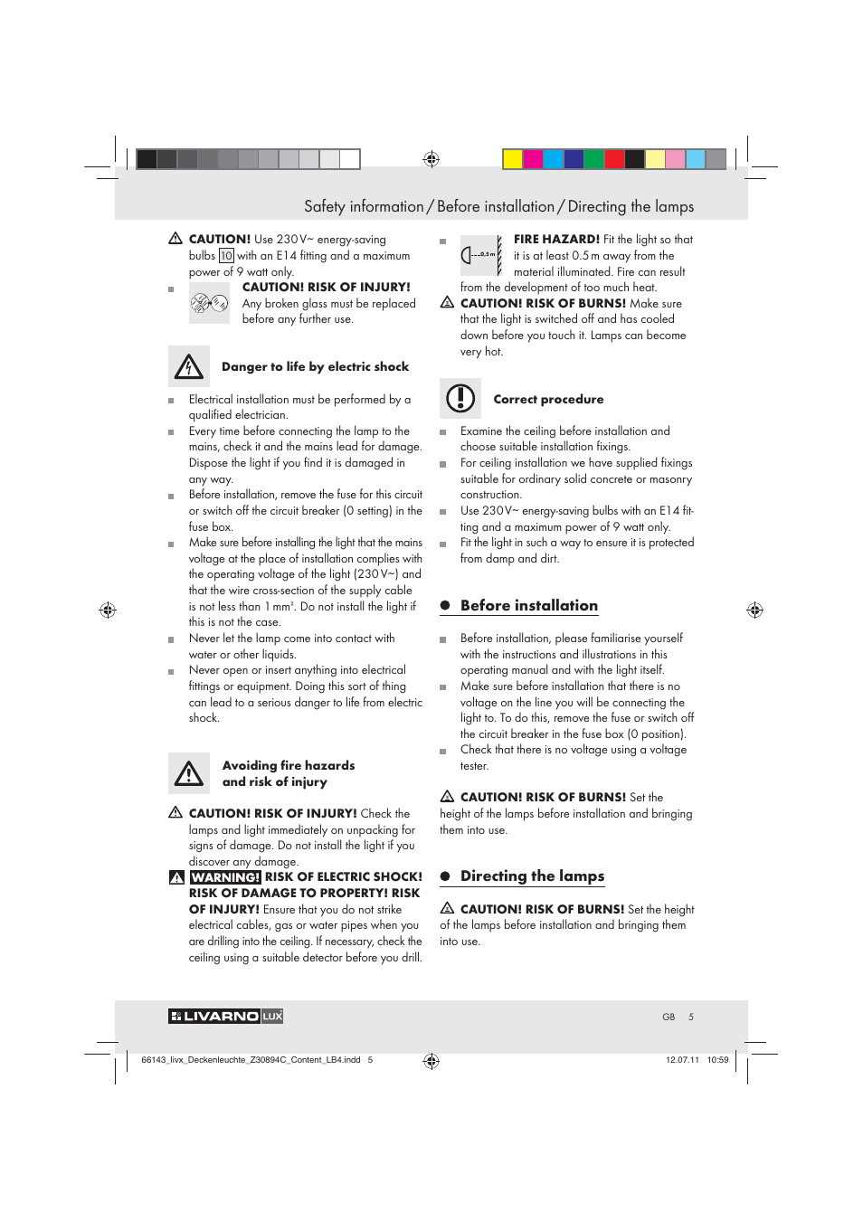 Livarno Z30894C User Manual | Page 3 / 44