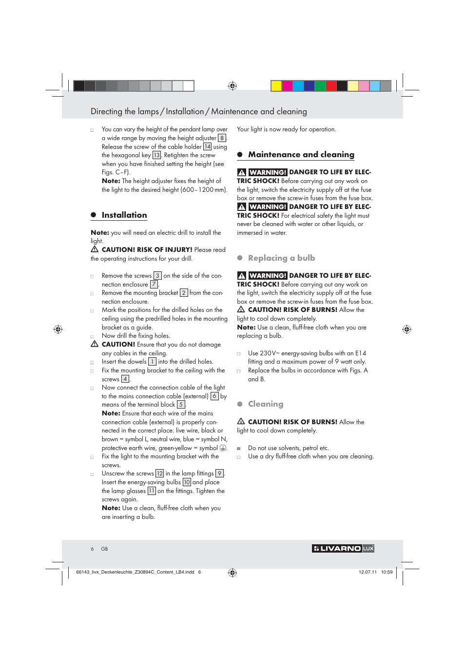 Livarno Z30894C User Manual | Page 4 / 44