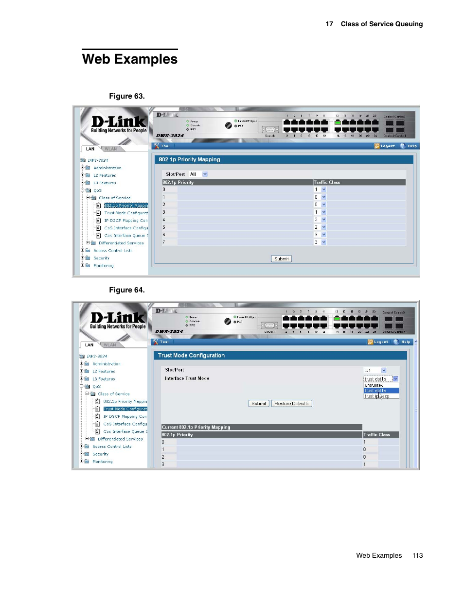 Web examples | D-Link UNIFIED WIRED & WIRELESS ACCESS SYSTEM DWS-3000 User Manual | Page 113 / 174