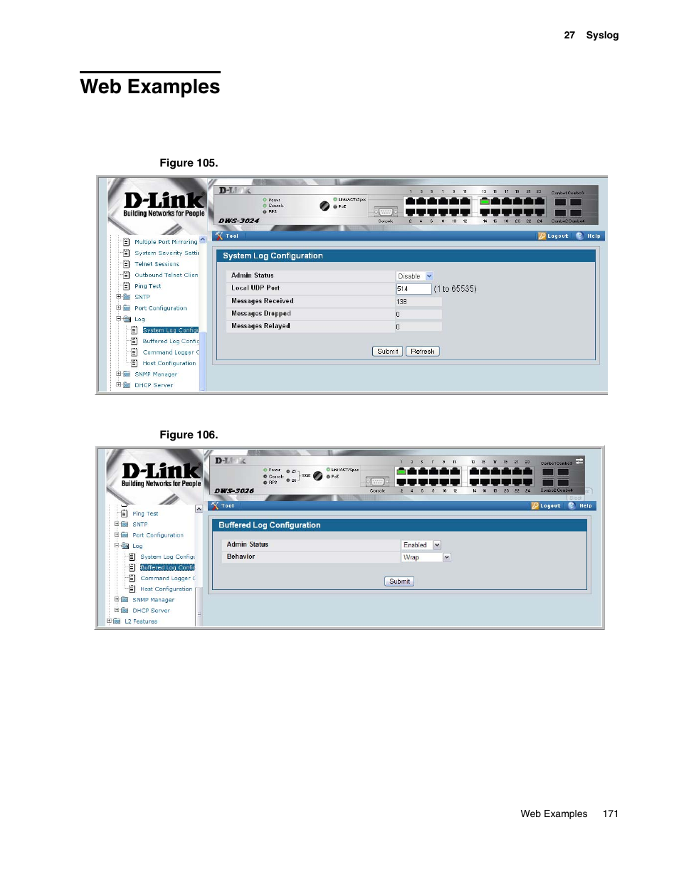 Web examples | D-Link UNIFIED WIRED & WIRELESS ACCESS SYSTEM DWS-3000 User Manual | Page 171 / 174