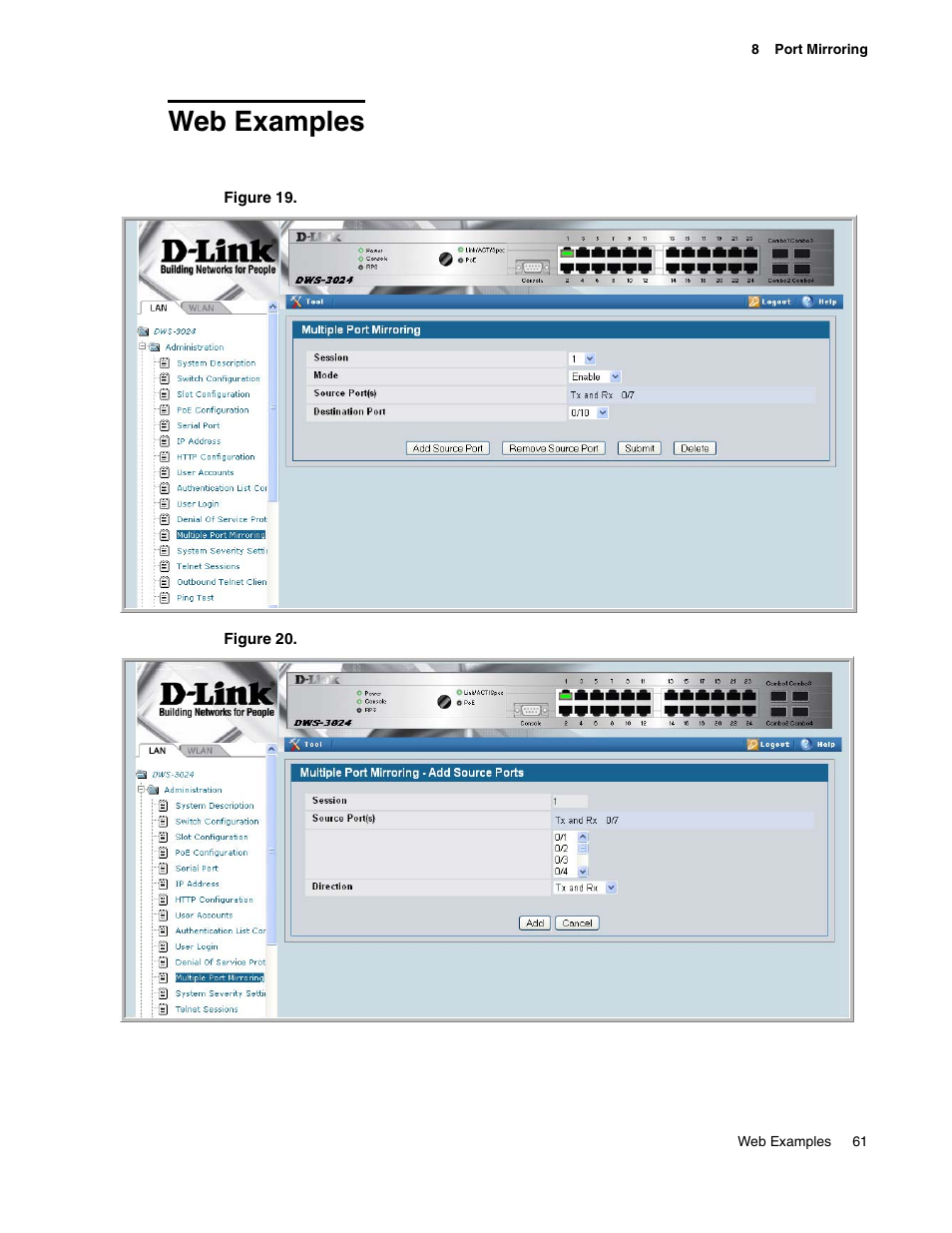 Web examples | D-Link UNIFIED WIRED & WIRELESS ACCESS SYSTEM DWS-3000 User Manual | Page 61 / 174