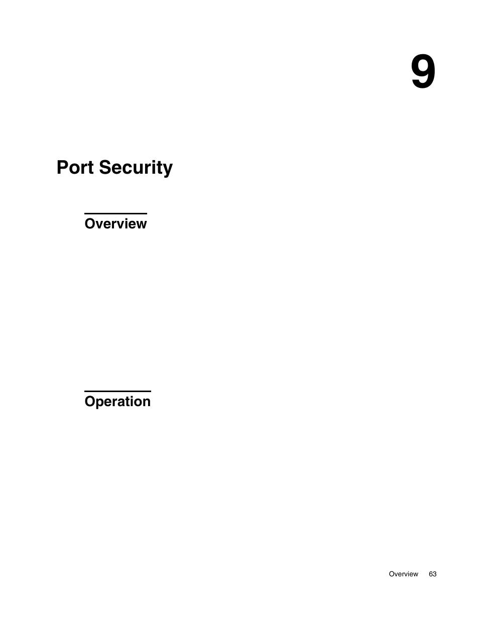 Port security, Overview, Operation | 9 port security | D-Link UNIFIED WIRED & WIRELESS ACCESS SYSTEM DWS-3000 User Manual | Page 63 / 174