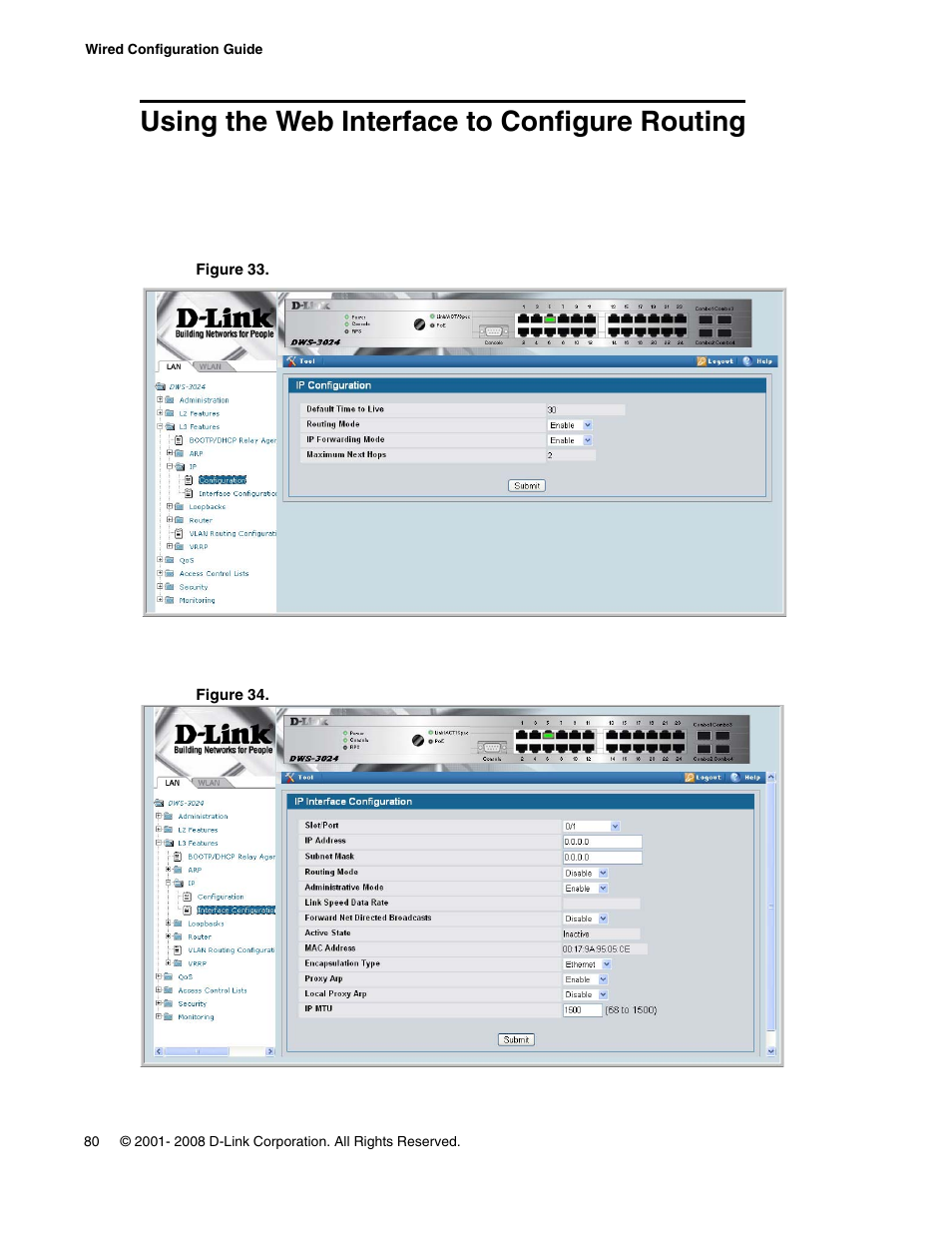 Using the web interface to configure routing | D-Link UNIFIED WIRED & WIRELESS ACCESS SYSTEM DWS-3000 User Manual | Page 80 / 174