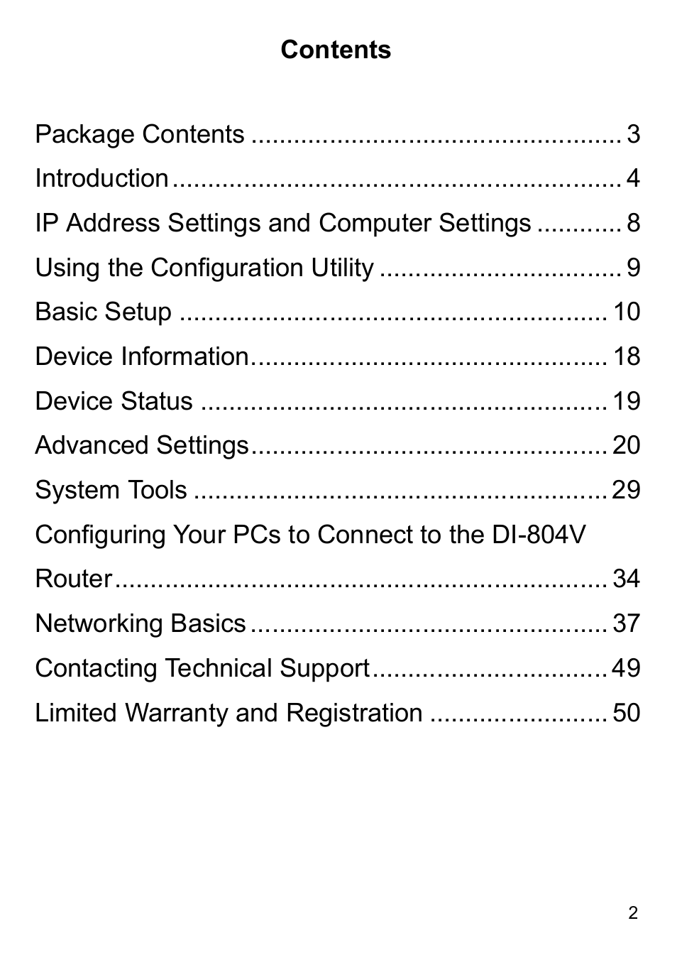 D-Link DI-804V User Manual | Page 2 / 52