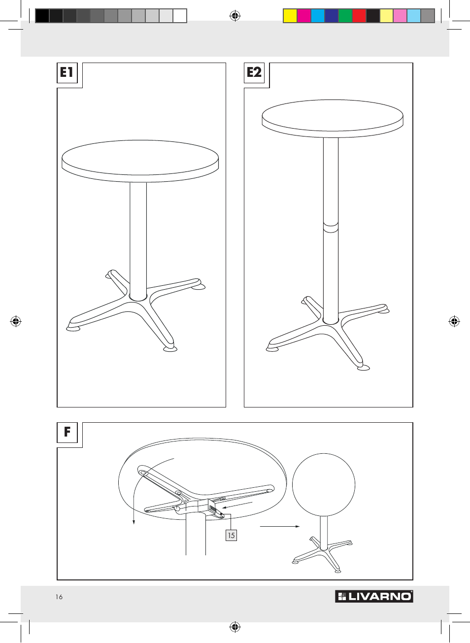 E1 e2 f | Livarno Z15007 User Manual | Page 16 / 18