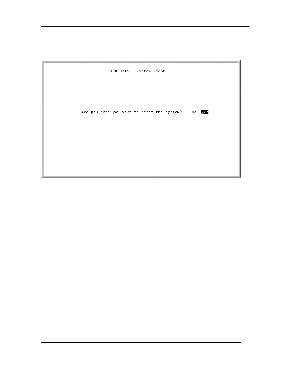 System reset | D-Link DES-3216 User Manual | Page 31 / 70