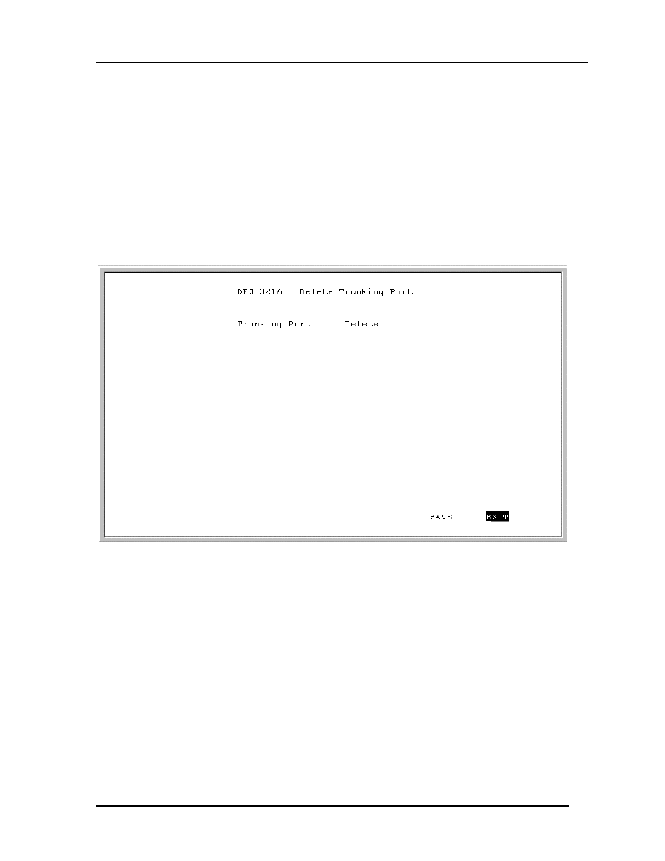 Delete trunking port | D-Link DES-3216 User Manual | Page 61 / 70