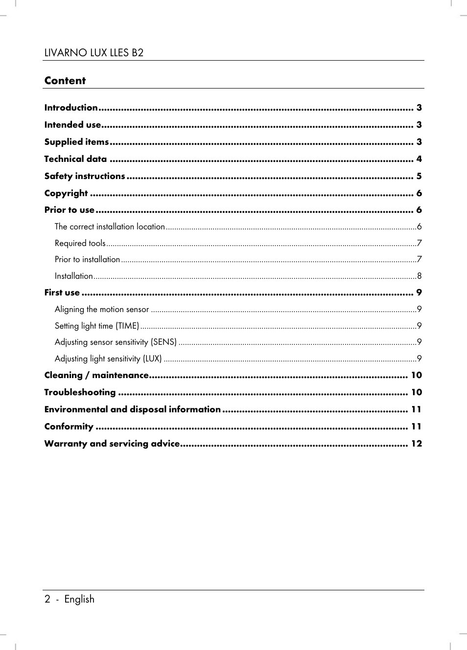 Livarno LLES B2 User Manual | Page 4 / 86