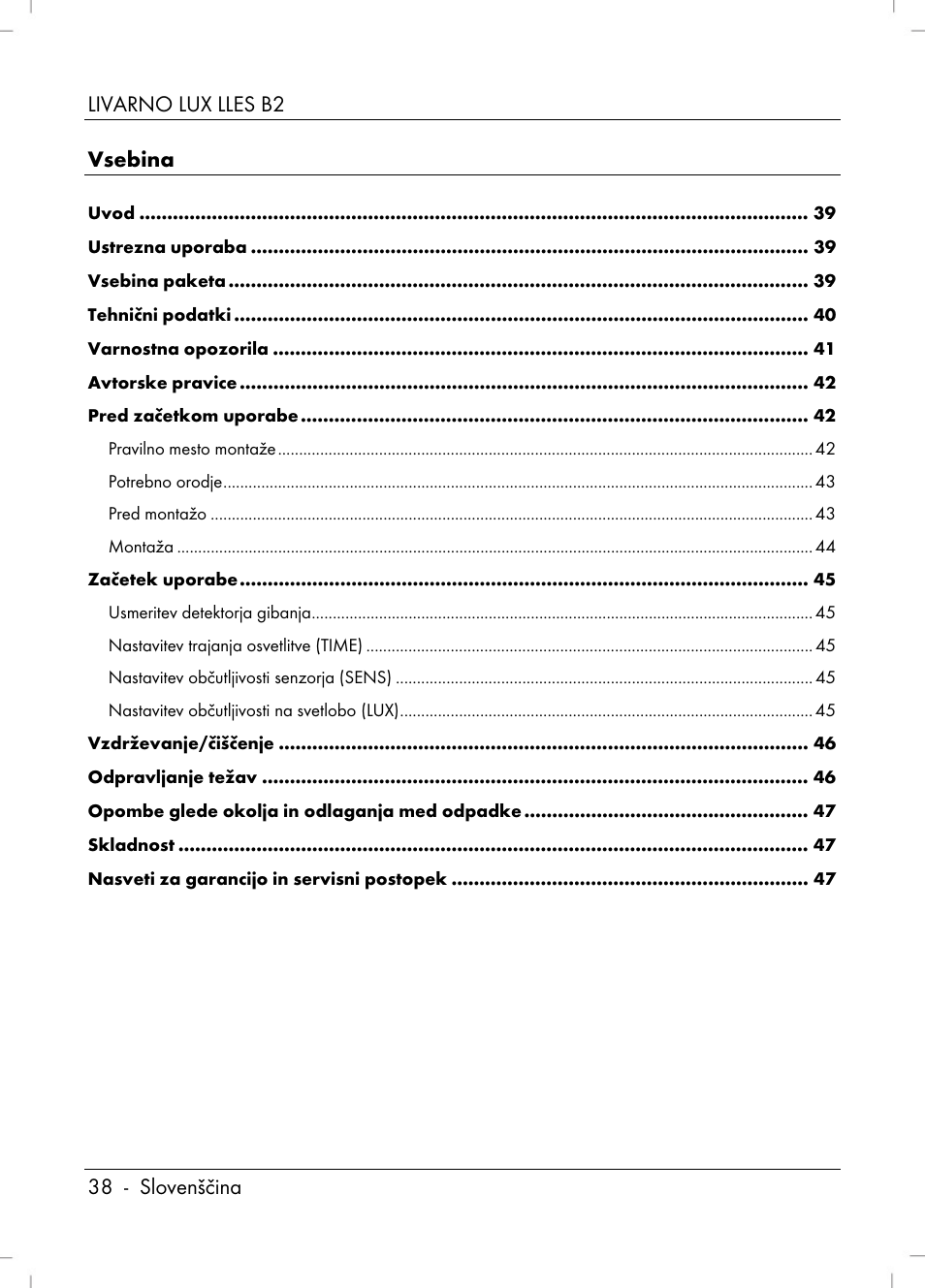 Livarno LLES B2 User Manual | Page 40 / 86