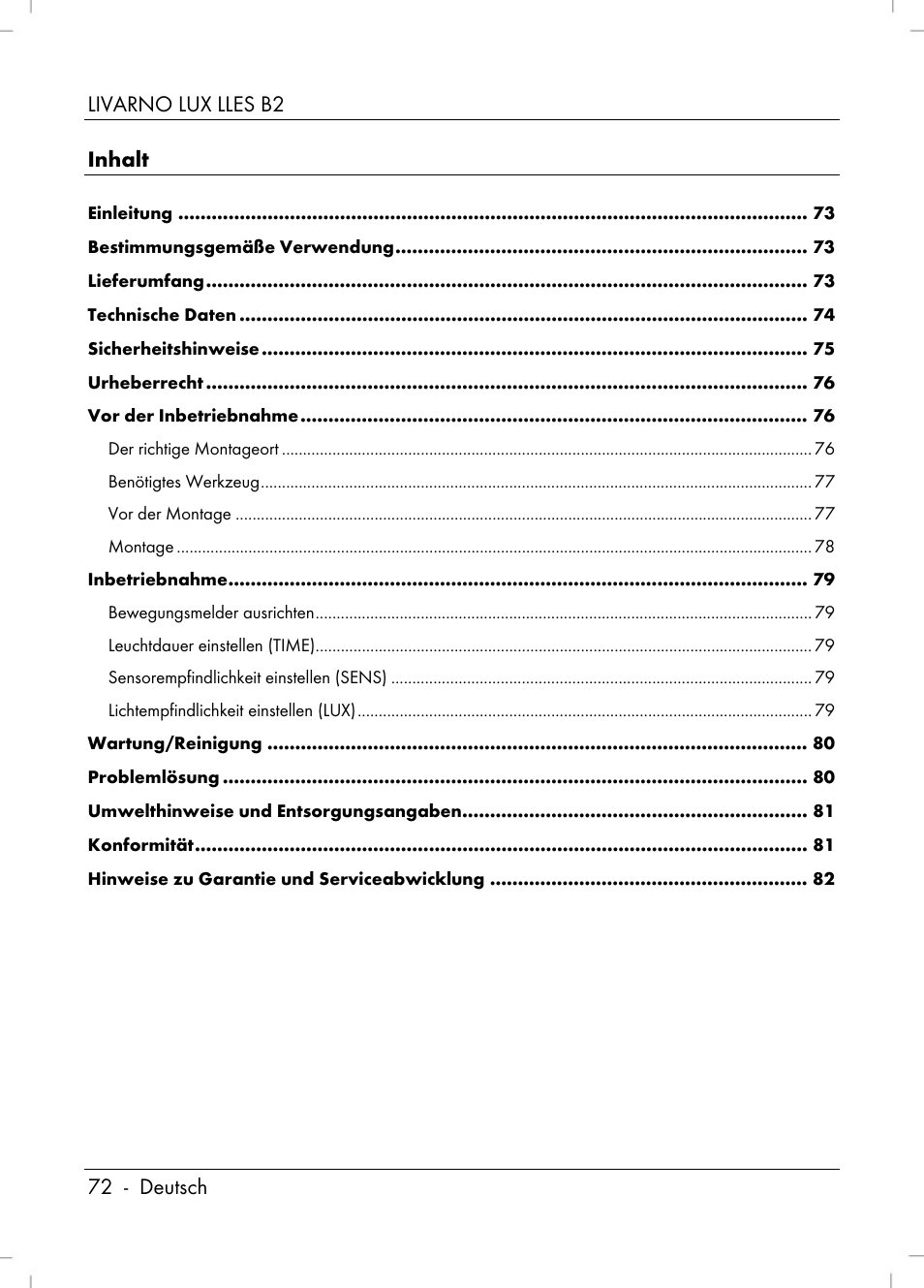Livarno LLES B2 User Manual | Page 74 / 86