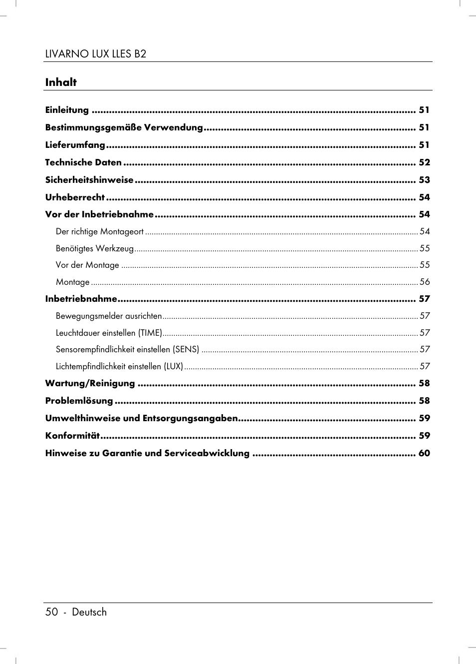 Livarno LLES B2 User Manual | Page 52 / 64