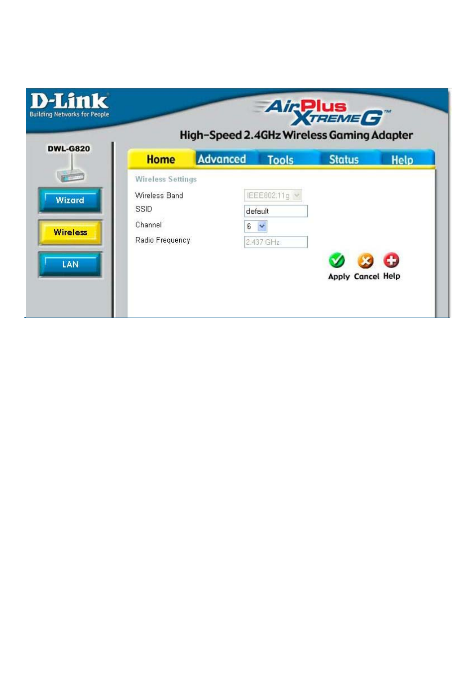 Using the configuration menu (continued) | D-Link XTREME G DWL-G820 User Manual | Page 13 / 34