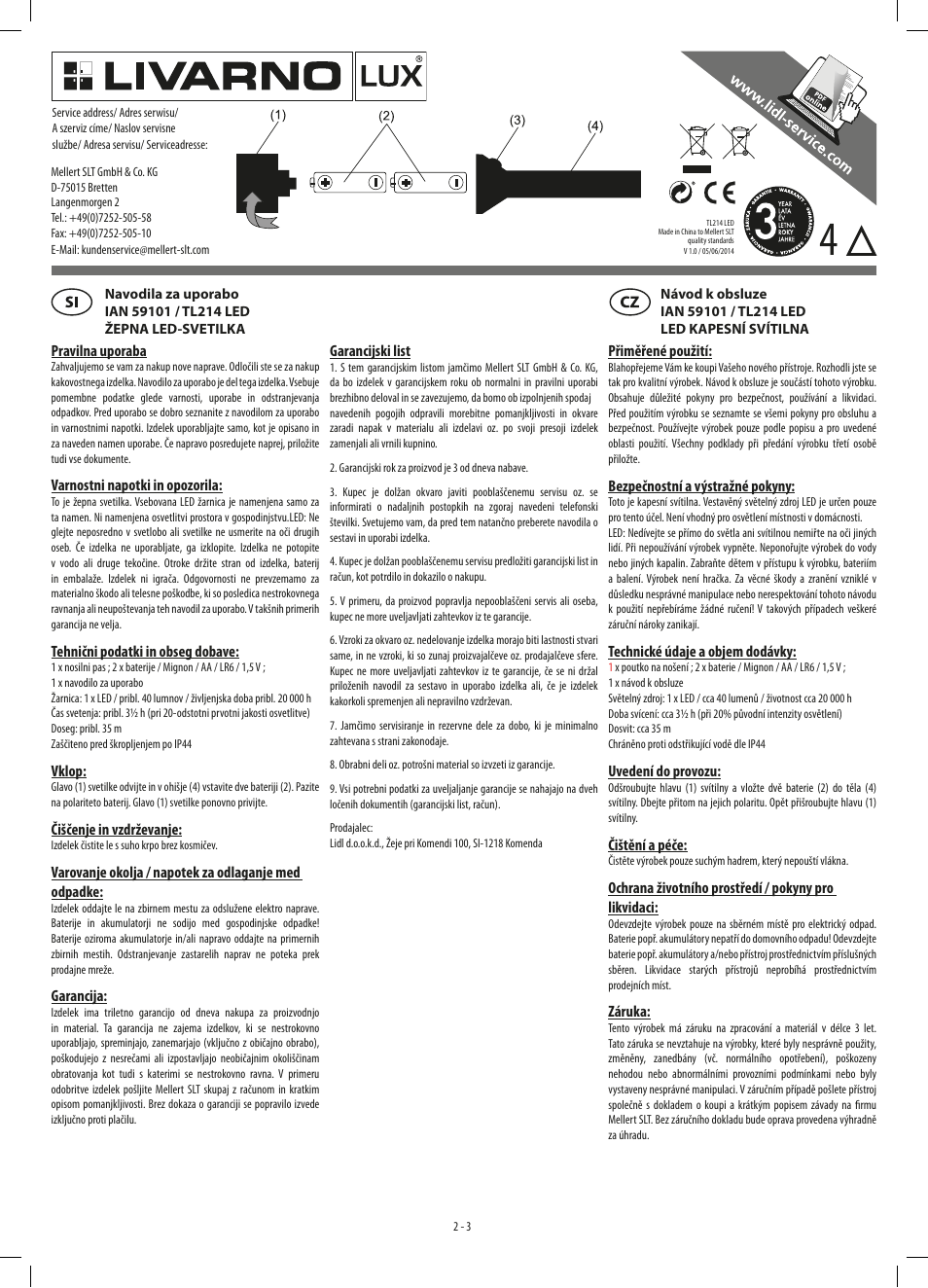 Livarno LED TORCH User Manual | Page 2 / 3