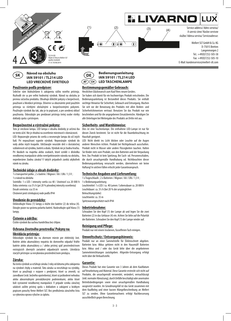 Livarno LED TORCH User Manual | Page 3 / 3