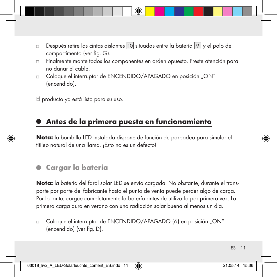 Antes de la primera puesta en funcionamiento, Cargar la batería | Livarno Z32102A User Manual | Page 11 / 53