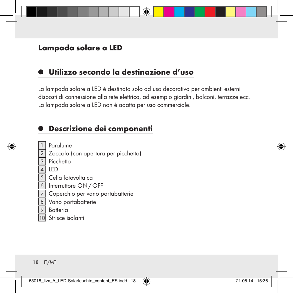 Descrizione dei componenti | Livarno Z32102A User Manual | Page 18 / 53