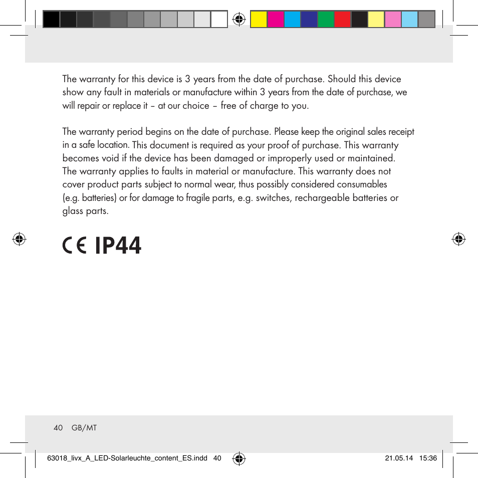 Livarno Z32102A User Manual | Page 40 / 53