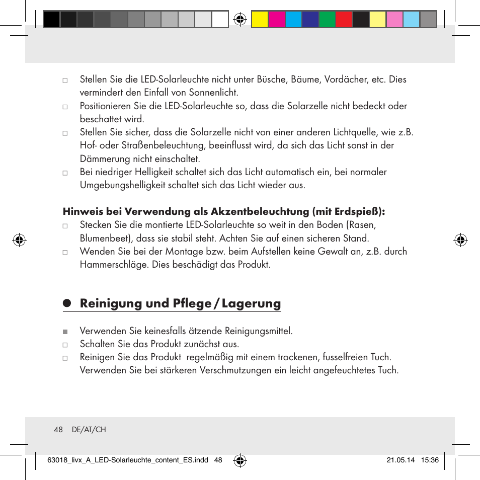 Reinigung und pflege / lagerung | Livarno Z32102A User Manual | Page 48 / 53