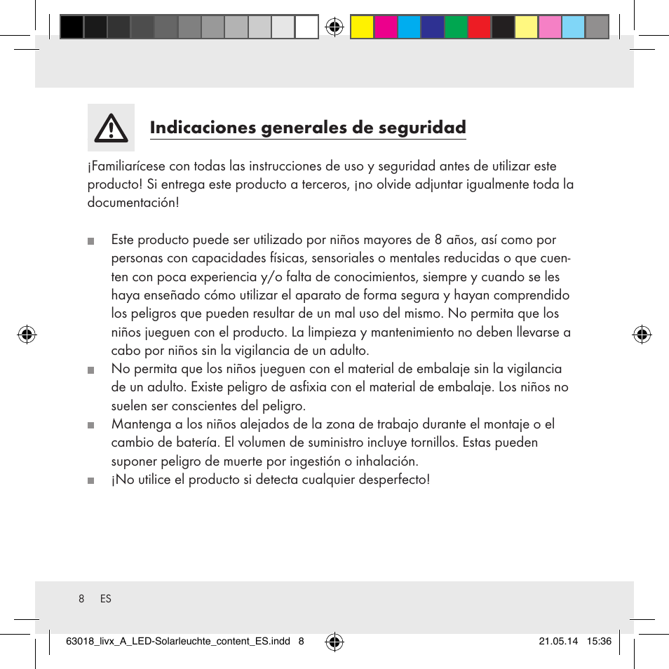 Indicaciones generales de seguridad | Livarno Z32102A User Manual | Page 8 / 53