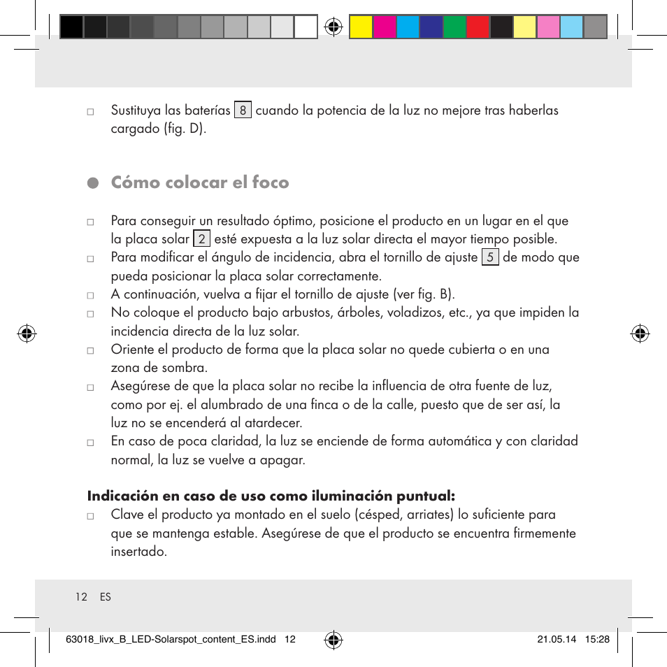 Cómo colocar el foco | Livarno Z32102B User Manual | Page 12 / 53