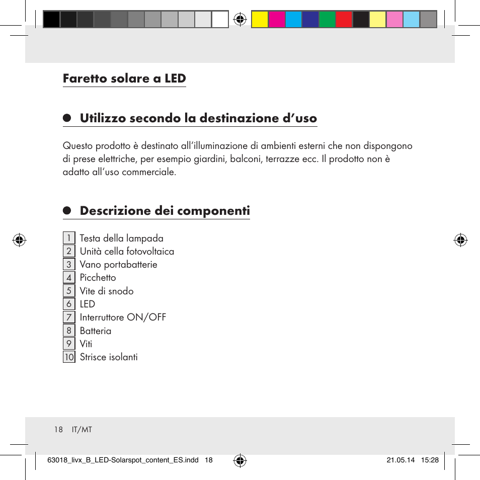 Descrizione dei componenti | Livarno Z32102B User Manual | Page 18 / 53