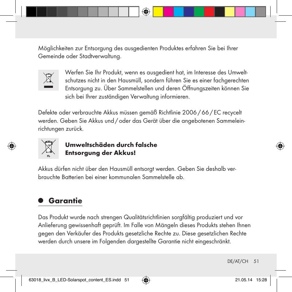 Garantie | Livarno Z32102B User Manual | Page 51 / 53
