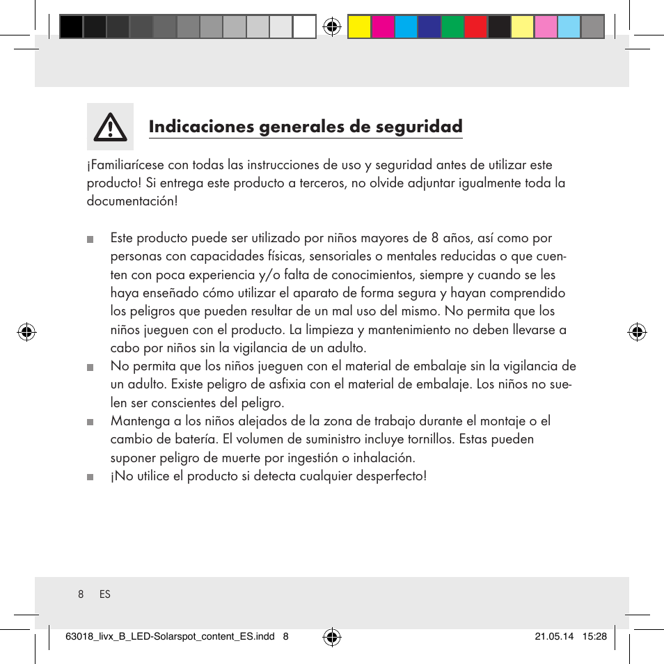 Indicaciones generales de seguridad | Livarno Z32102B User Manual | Page 8 / 53