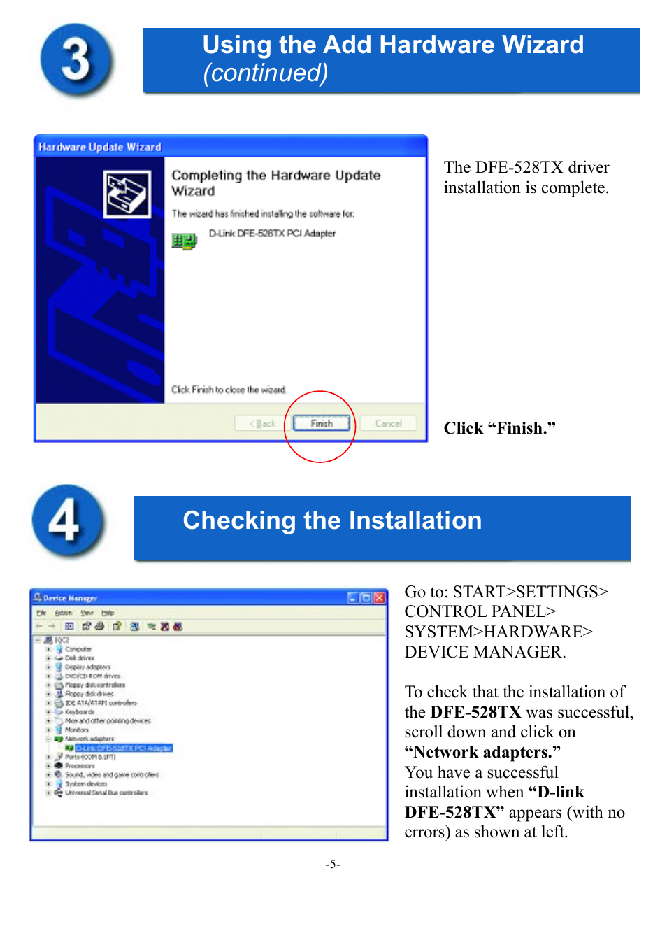 D-Link DFE-528TX User Manual | Page 5 / 9