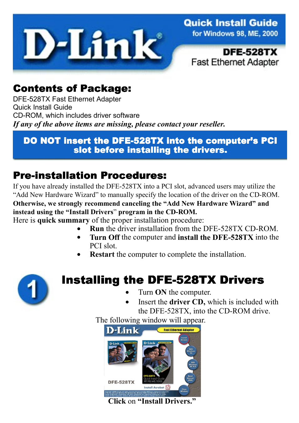 D-Link DFE-528TX User Manual | Page 6 / 9