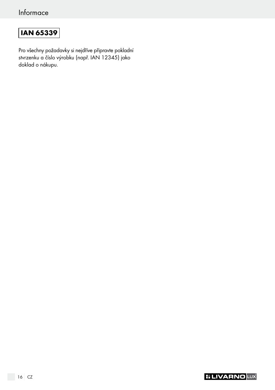 Informace einleitung / sicherheit | Livarno 4280-042L /4281-048L User Manual | Page 15 / 20