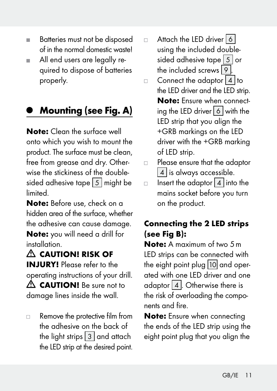 Mounting (see fig. a) | Livarno Z31228 User Manual | Page 11 / 80