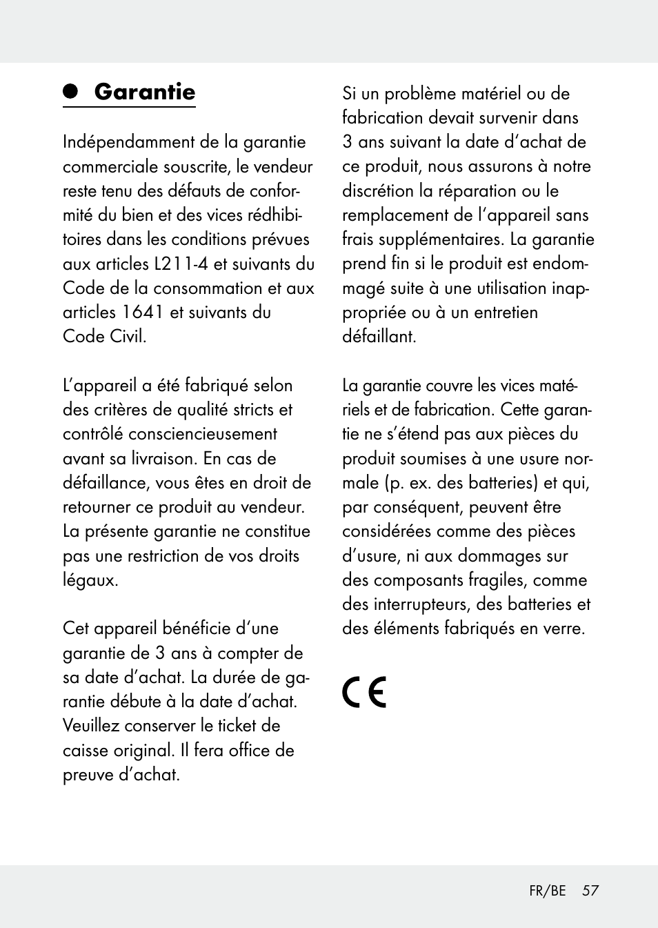 Garantie | Livarno Z31228 User Manual | Page 57 / 80