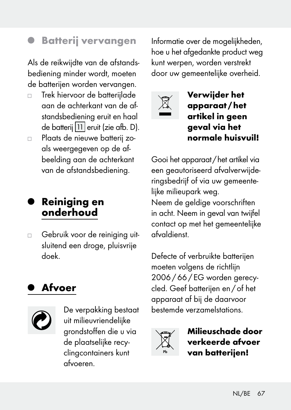 Batterij vervangen, Reiniging en onderhoud, Afvoer | Livarno Z31228 User Manual | Page 67 / 80