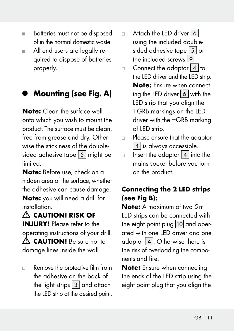 Mounting (see fig. a) | Livarno Z31228 User Manual | Page 11 / 60