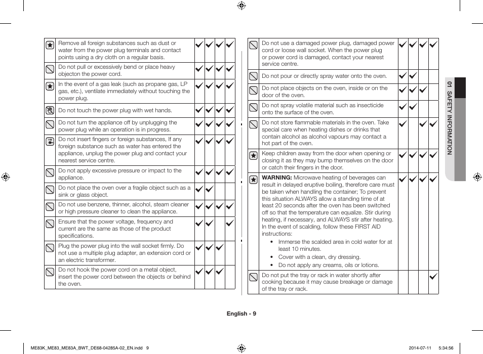 Samsung ME83KRS-2 User Manual | Page 9 / 30