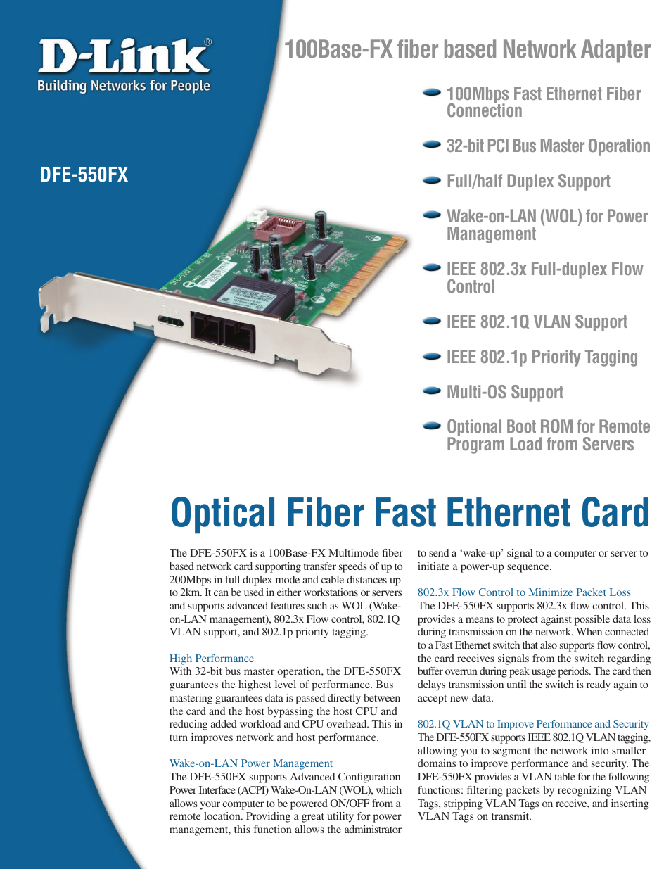 D-Link DFE-550FX User Manual | 2 pages