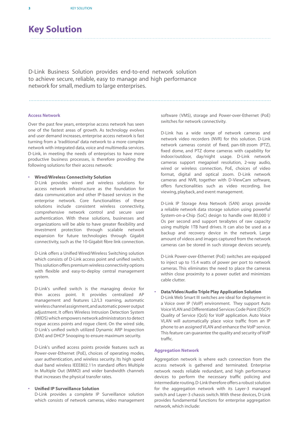 Key solution | D-Link DES-7200 User Manual | Page 5 / 100