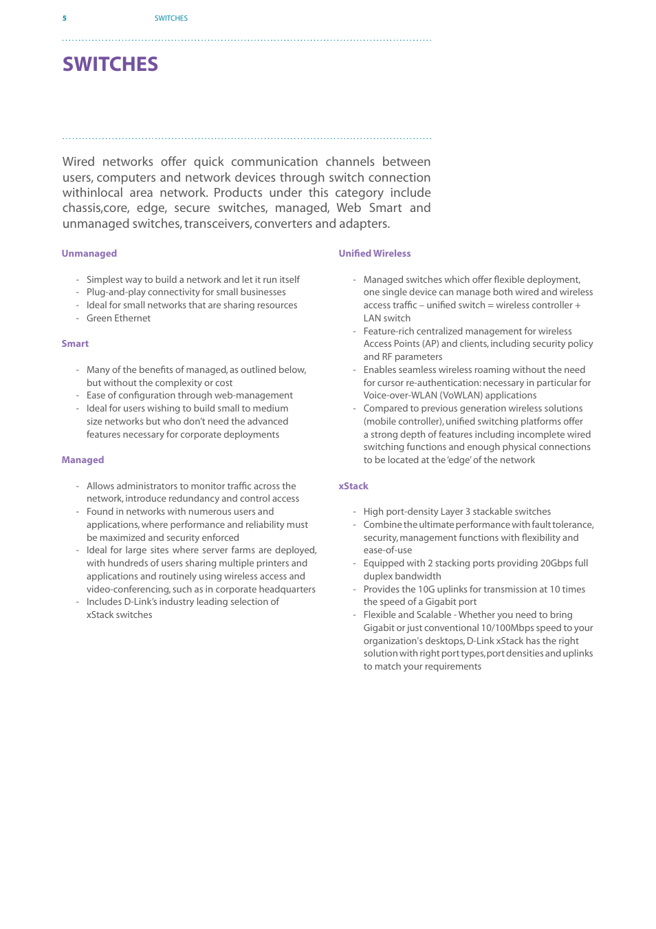 Switches | D-Link DES-7200 User Manual | Page 7 / 100