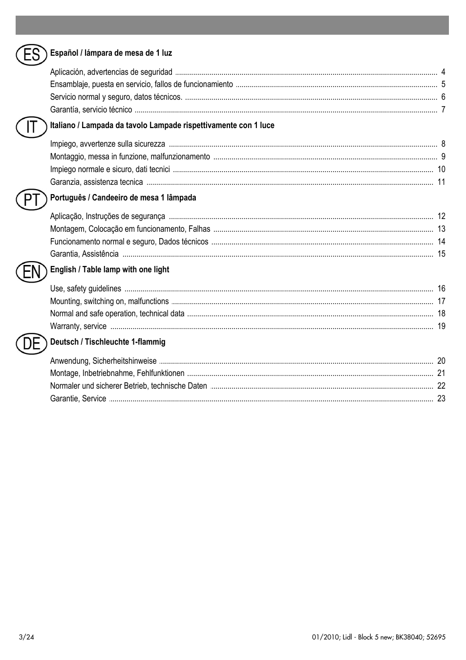 Livarno 52695 User Manual | Page 4 / 26