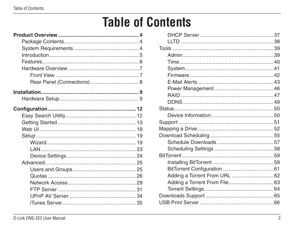 D-Link DNS-33 User Manual | Page 2 / 85